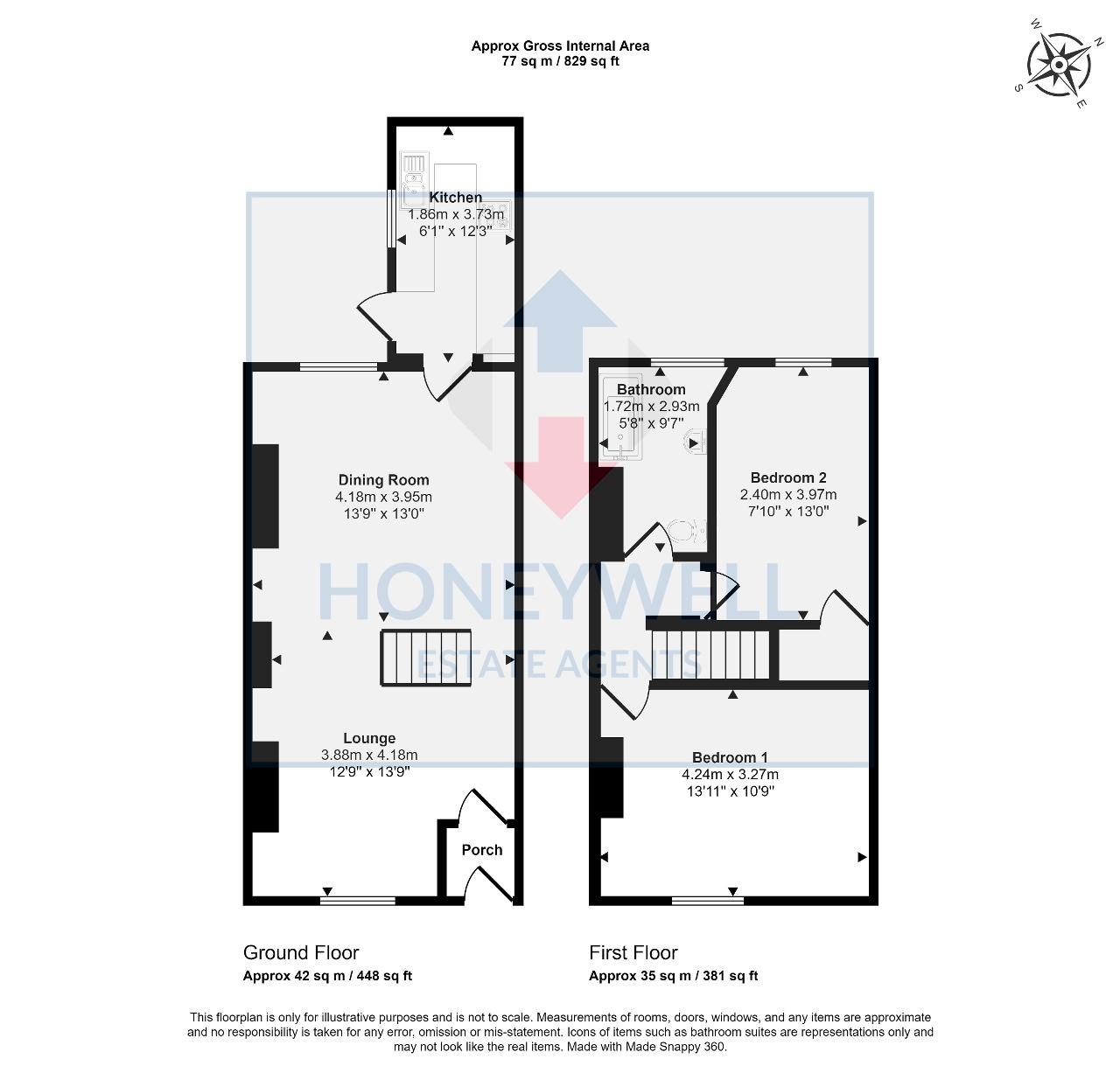 Floorplan of Orchard Street, Great Harwood, Lancashire, BB6 7EE