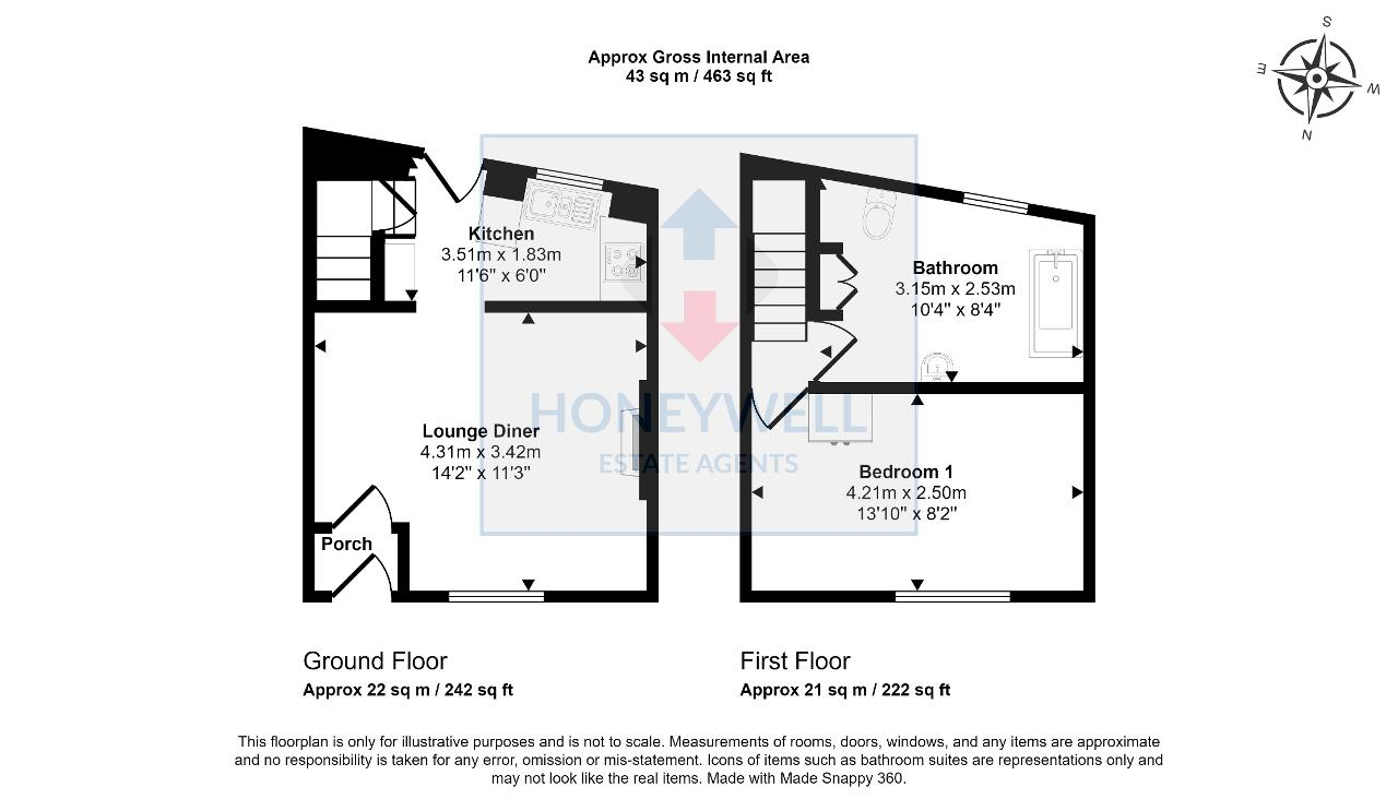 Floorplan of Bawdlands, Clitheroe, Lancashire, BB7 2LA