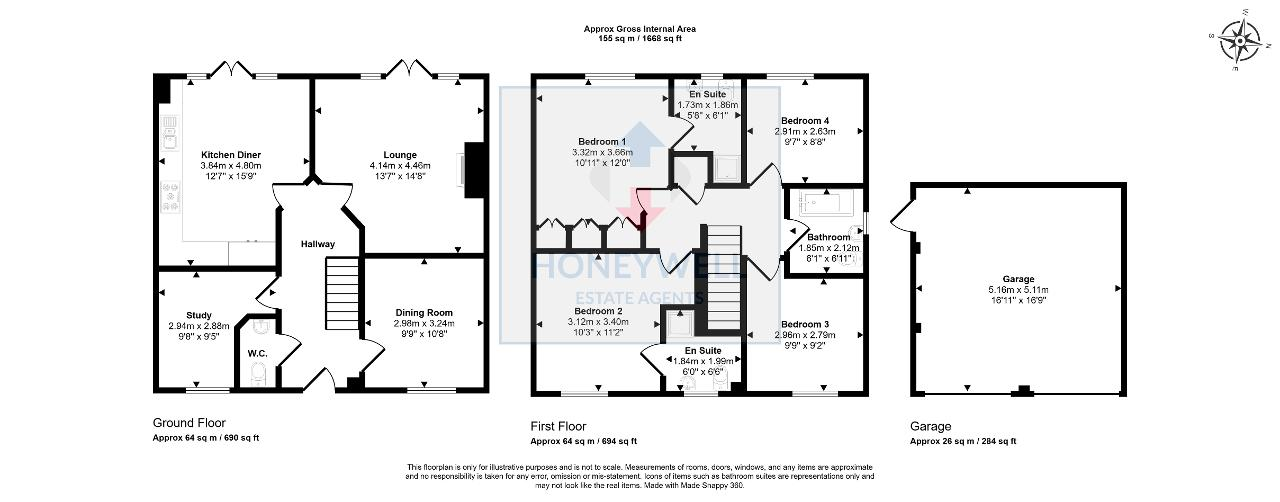 Floorplan of Hodder Close, Clitheroe, BB7 2FL