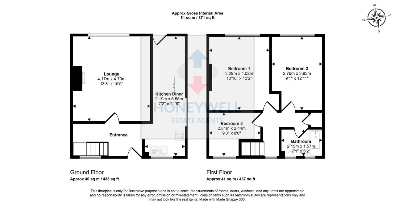 Floorplan of Talbot Close, Clitheroe, Lancashire, BB7 1LF
