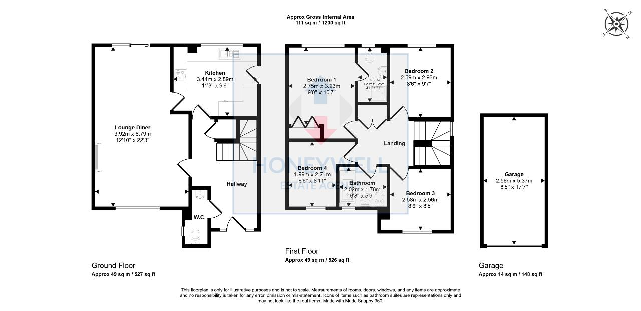 Floorplan of Abbot Walk, Clitheroe, BB7 1JE