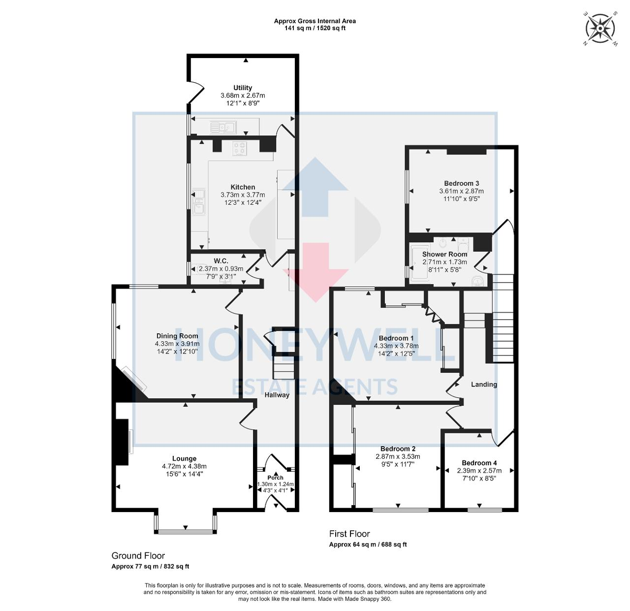 Floorplan of Park Avenue, Clitheroe, Lancashire, BB7 2HW