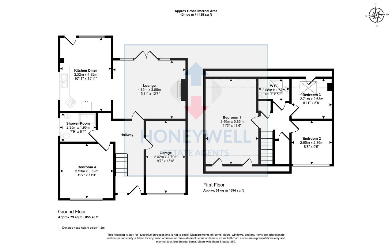 Floorplan of Beechwood Avenue, Clitheroe, Lancashire, BB7 1EZ