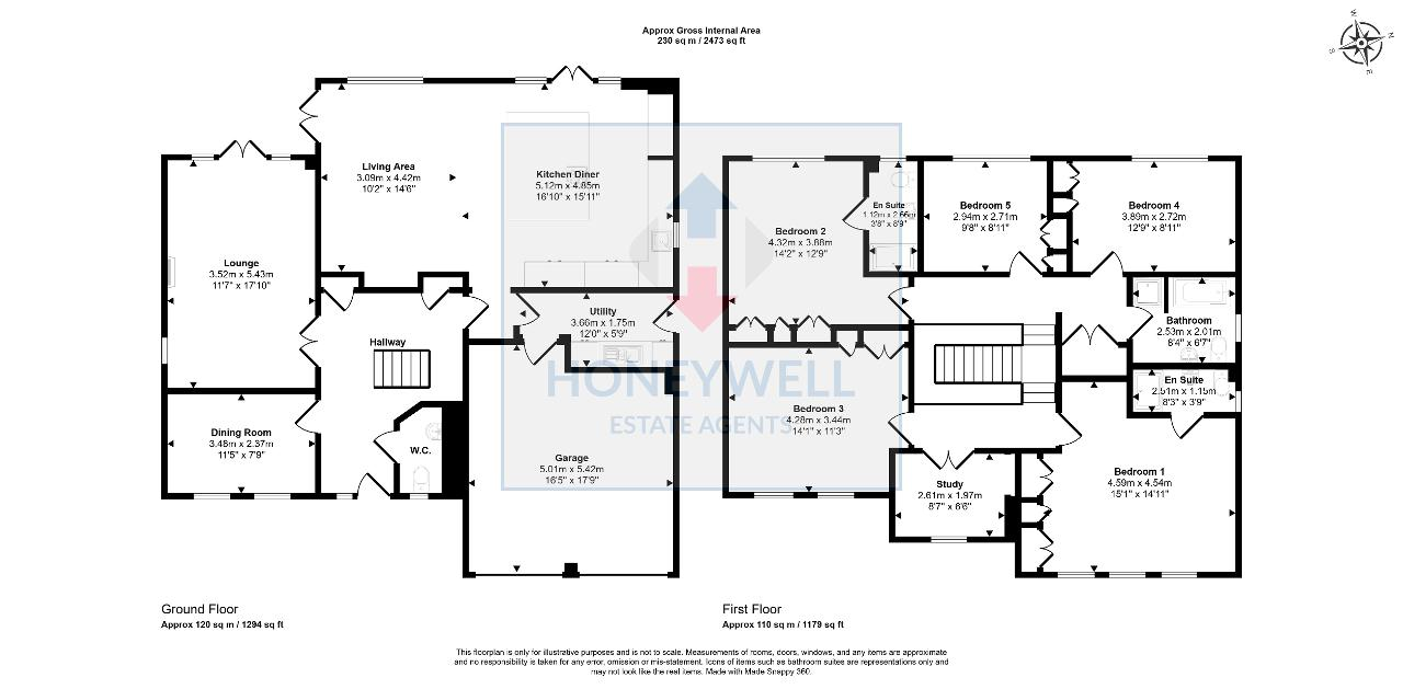 Floorplan of Hawthorn Close, Calderstones Park, Whalley, Lancashire, BB7 9RD