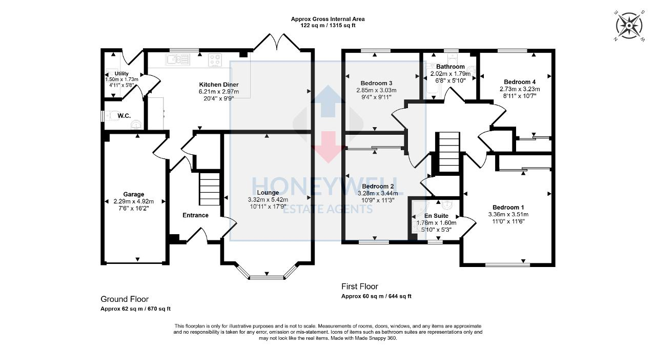 Floorplan of Edward Drive, Montgomerie Gardens, CLITHEROE, Lancashire, BB7 1EF