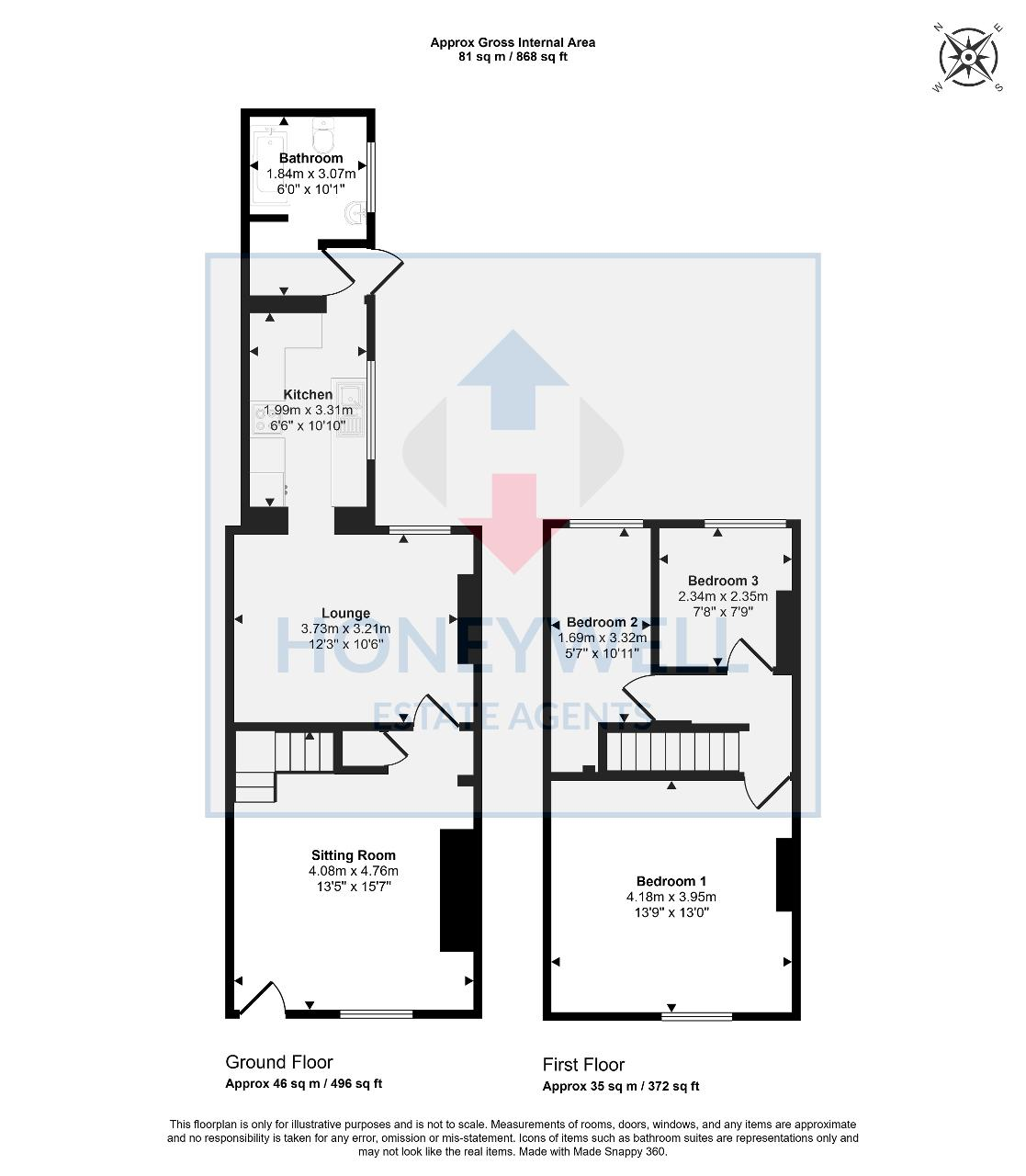 Floorplan of Grafton Street, Clitheroe, BB7 1NQ