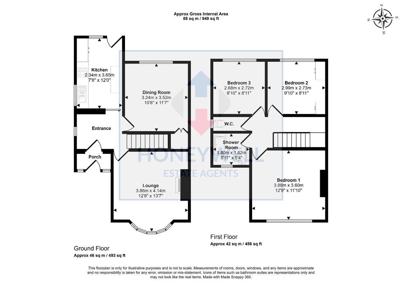 Floorplan of Pimlico Road, Clitheroe, Lancashire, BB7 4PT