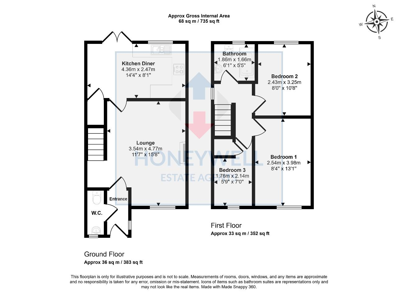 Floorplan of Copperfield Close, Clitheroe, Lancashire, BB7 1ER