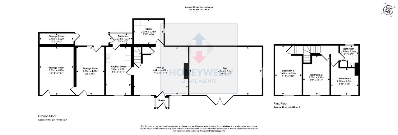 Floorplan of Commonside Cottage, Turkey Lane, Whalley, BB7 9PF