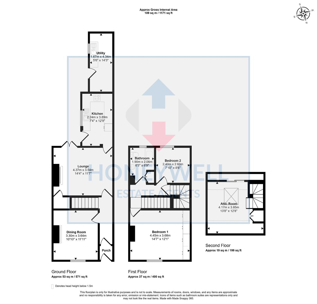 Floorplan of Waddington Road, Clitheroe, Lancashire, BB7 2HJ