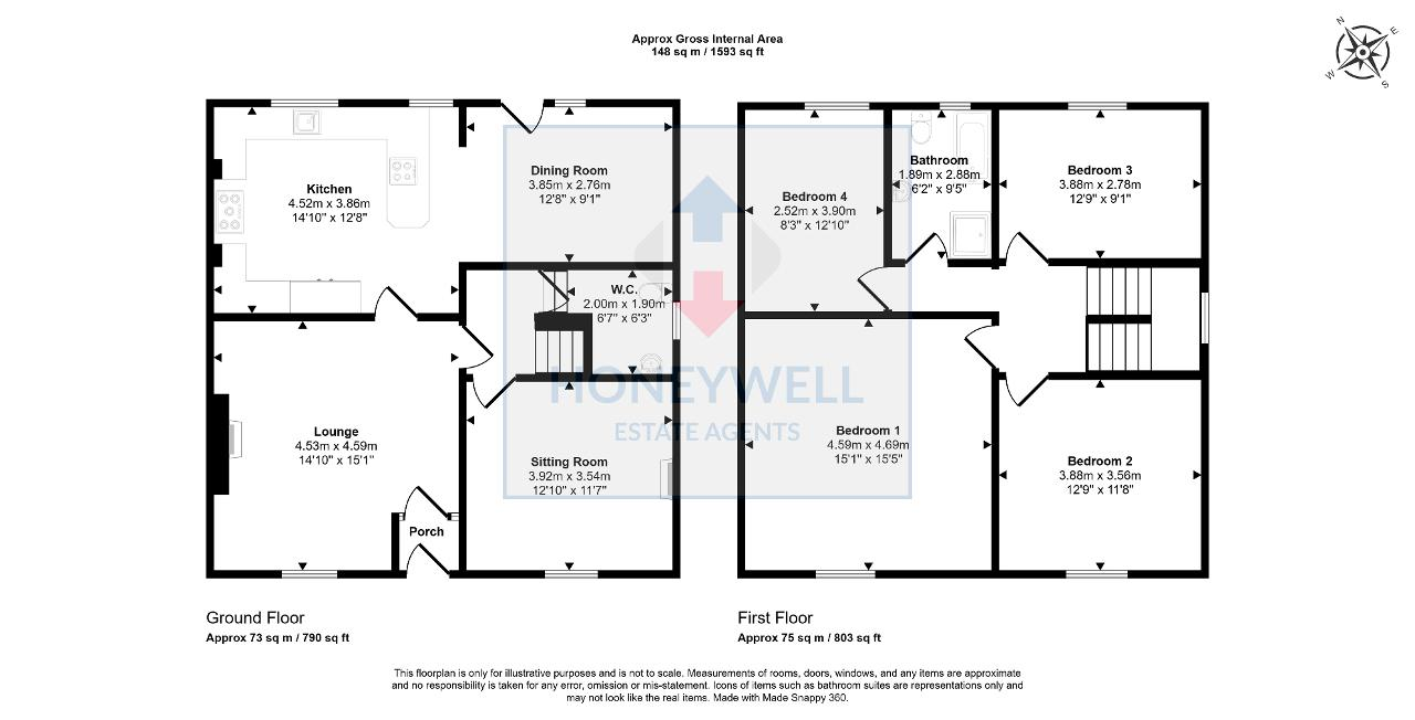 Floorplan of Union Street, Low Moor, Clitheroe, BB7 2NH