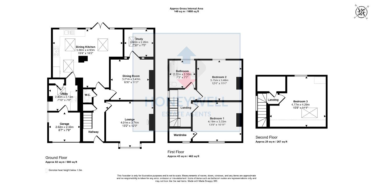 Floorplan of Sydney Avenue, Whalley, Clitheroe, Lancashire, BB7 9TF