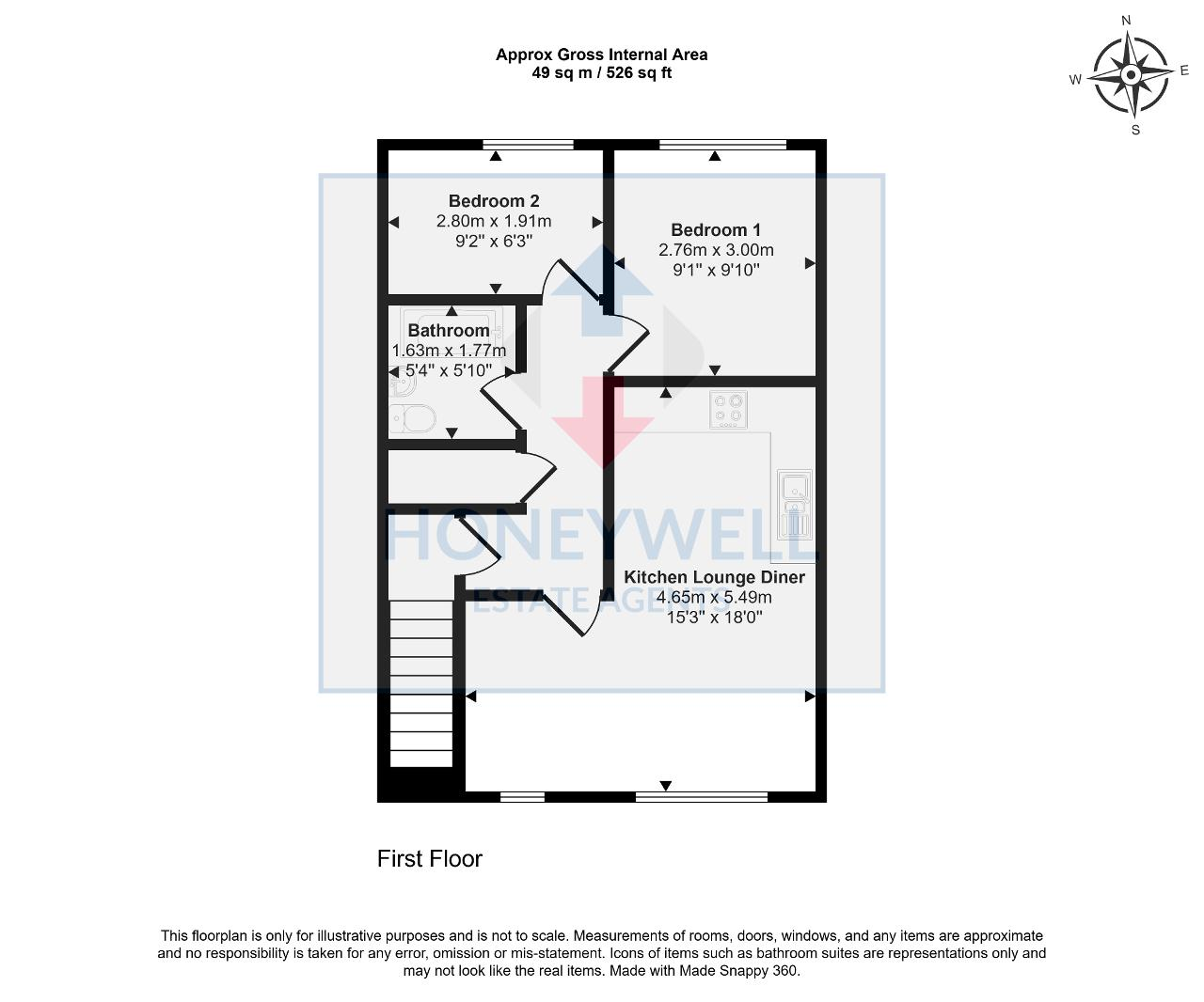 Floorplan of The Cloisters, Whalley, Clitheroe, Lancashire, BB7 9UE